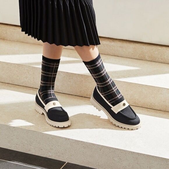 Vivaia Round-Toe Platform Chunky Heel Loafers (Francesca) Black Size 41.5 - Picture 2 of 14